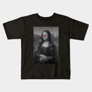 Monna Lisa Skull Interactive Magenta&Green Filter T-Shirt By Red&Blue Kids T-Shirt